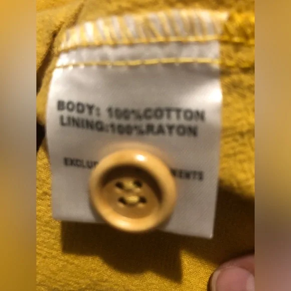 Hello Molly Mustard yellow Tie-Front Boho Cotton Midi Dress size small - Picture 9 of 9